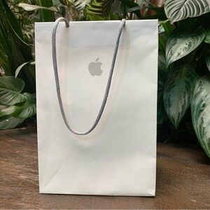 Apple Store Gift Shopping Bag White Paper Logo Handle Genuine Authentic Original